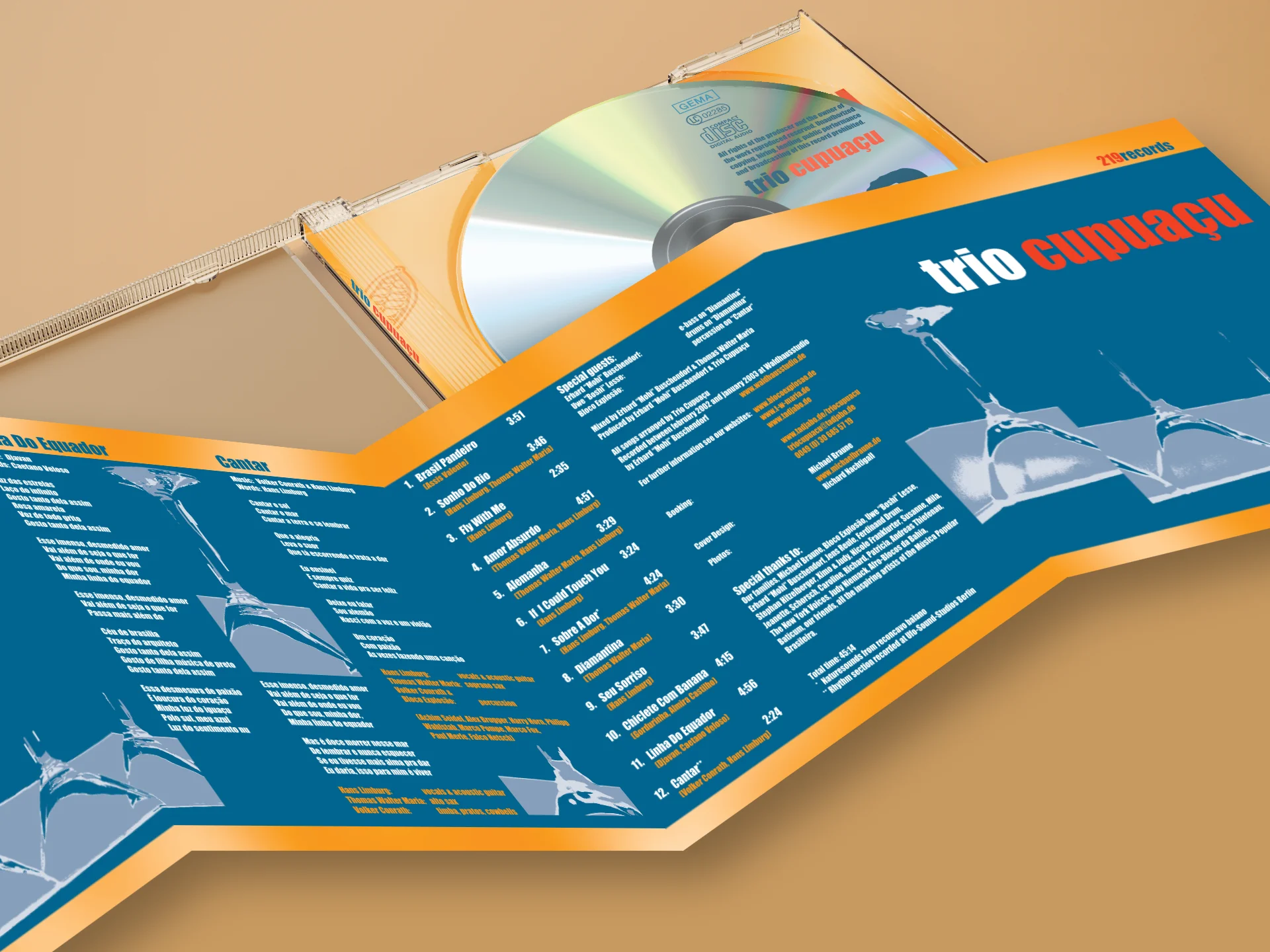 Artwork Album „Trio Cupuaçu“ – Jewelcase Booklet und Labelprint